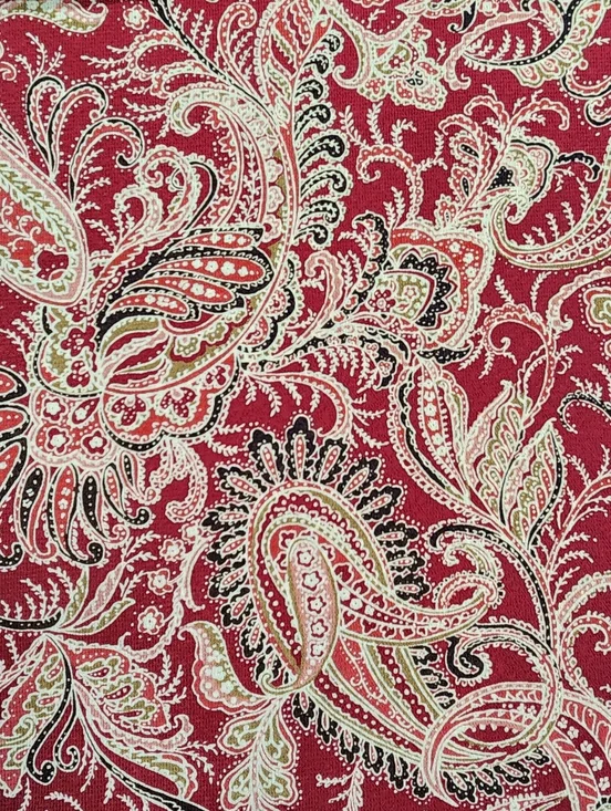 Handmade Reversible Maxi Skirt Red Beige Paisley Brown Geometric Boho Sz M - Picture 7 of 8